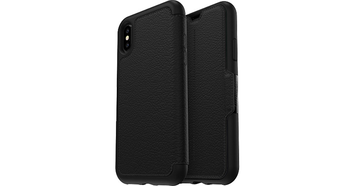 OtterBox Strada Folio iPhone X Leather Wallet Case - Black
